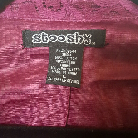 NWOT Stooshy Burgundy/Plum Lace Blazer - Picture 5 of 5